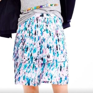 JCrew Two-Tier Watercolor Pleated Skirt